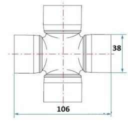 Křížový čep kardanu 38x106mm (i pro C-385)