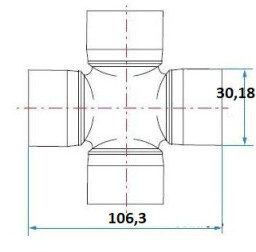 Křížový čep kardanu - 30.18x106.30