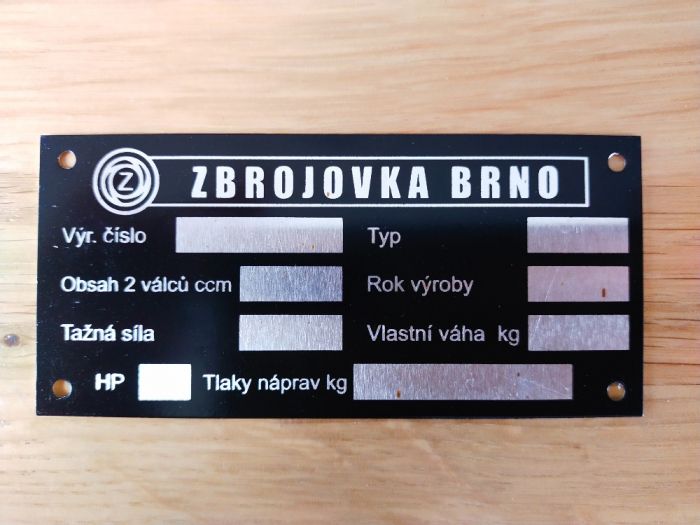 Výrobní štítek Z25