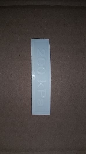 Štítek huštění pneu 200 Kpa