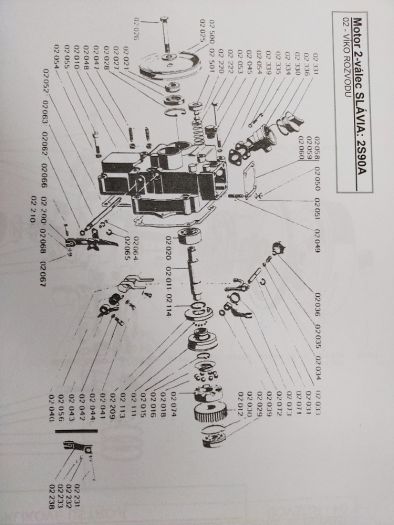 Seznam náhradních dílů motoru SLAVIA 2S90A a 4S90A