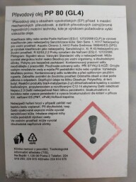 Převodový olej PP80 Paramo 10L