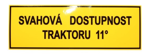 Štítek  svahová dostupnost 11°