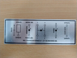 Štítek schéma řazení hliník