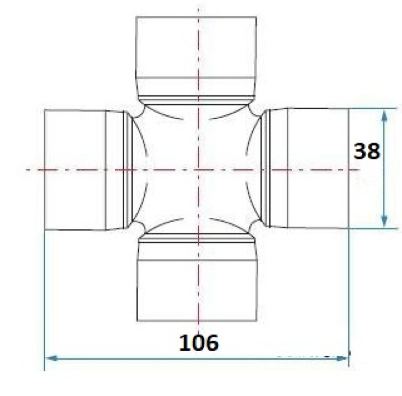 Křížový čep kardanu 38x106mm (i pro C-385) 